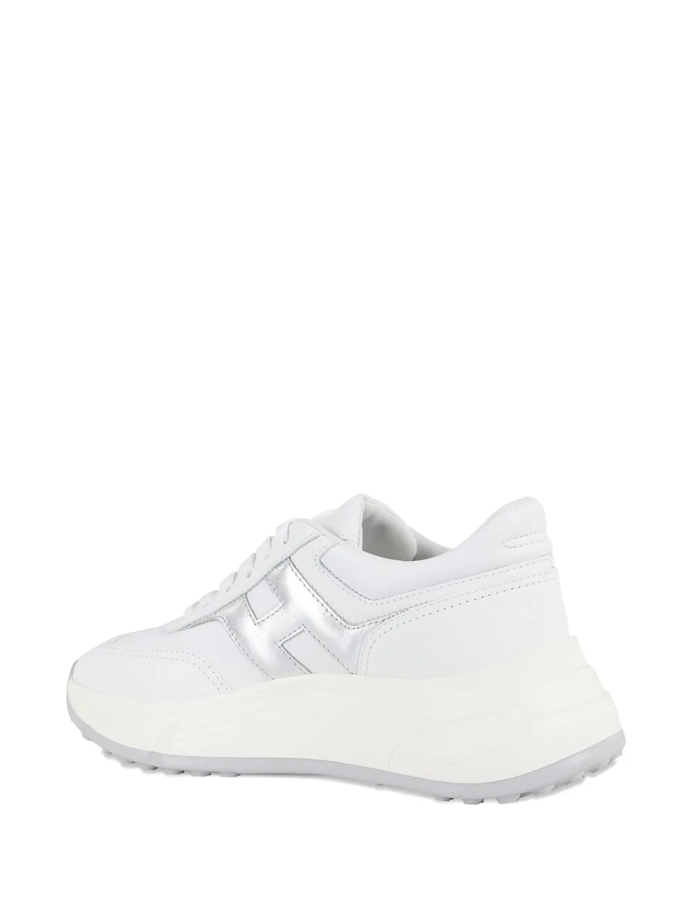 Hogan metallic-logo leather sneakers White