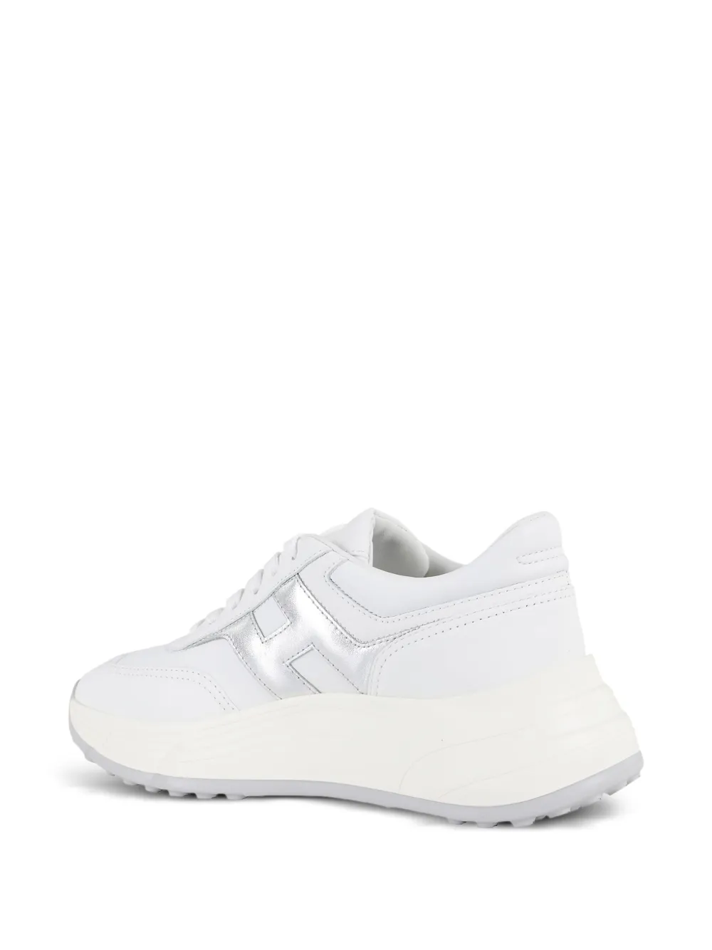 Hogan metallic-logo leather sneakers White