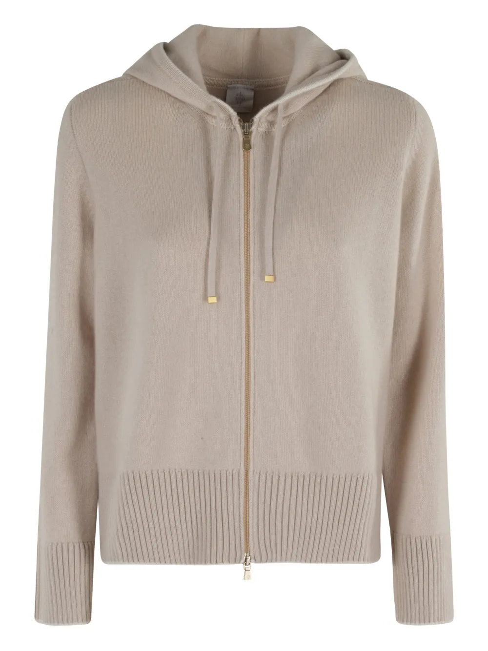 Eleventy Drawstring Hooded Cardigan In Neutral