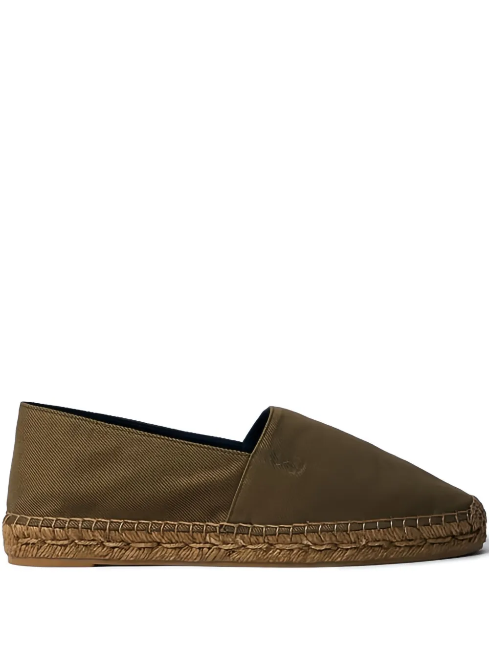 Saint Laurent Logo-embroidered Round-toe Espadrilles In Green