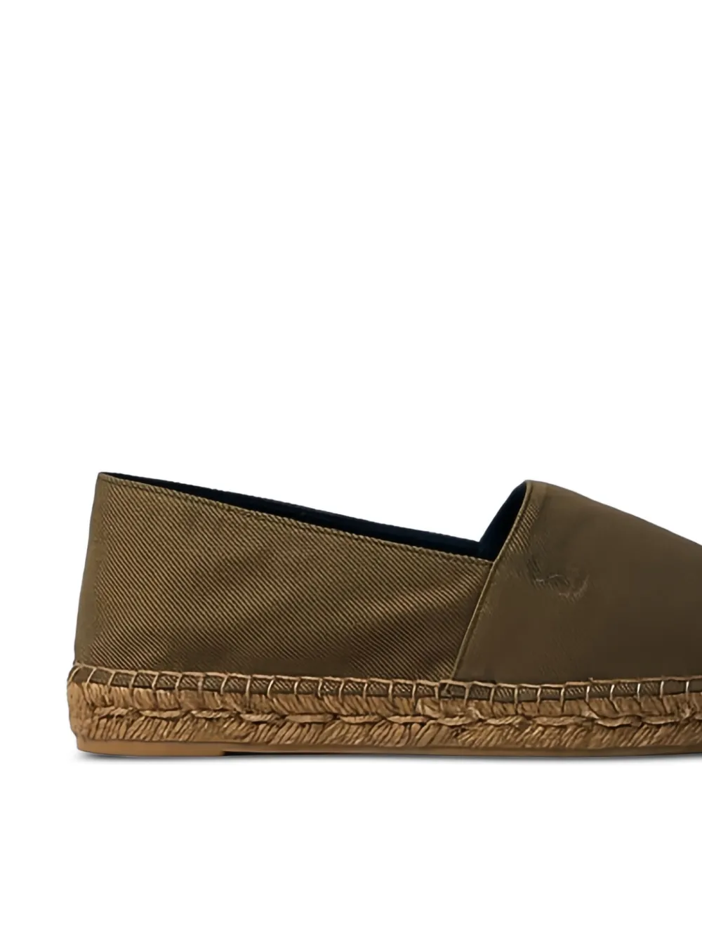 Saint Laurent Logo-embroidered Round-toe Espadrilles In Green