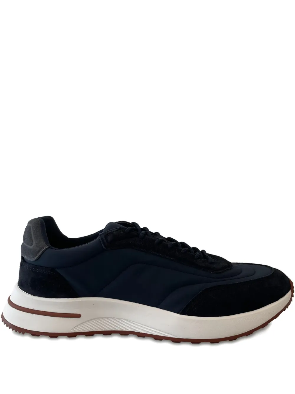 Loro Piana suede-panel nylon sneakers Blue