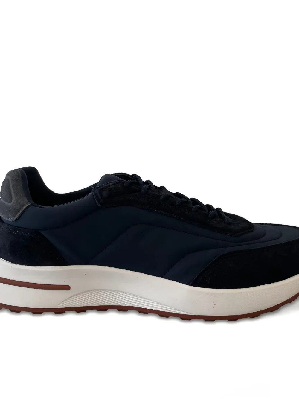 Loro Piana suede-panel nylon sneakers Blue