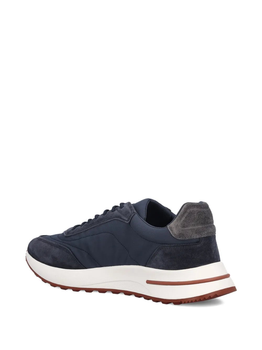 Loro Piana Nylon sneakers met suède vlak Blauw