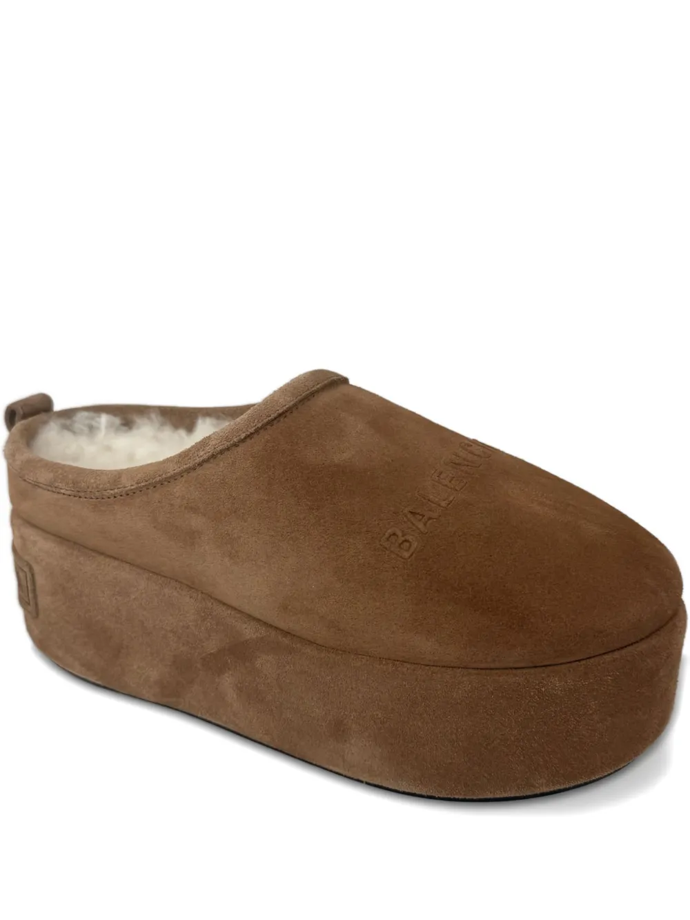 Balenciaga Platform Flat Mules In Brown