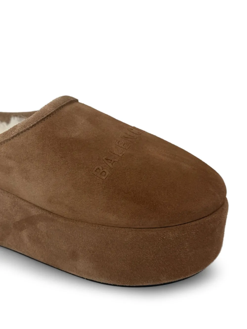 Balenciaga platform flat mules Brown