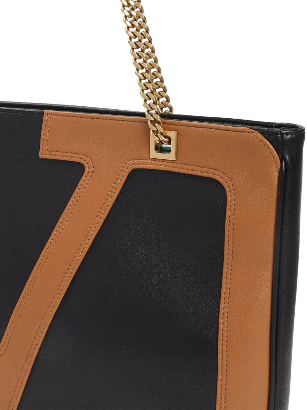 Valentino Garavani V-detail chain tote bag Zwart