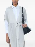 Max Mara fringe-hem tie-belt cardigan - White