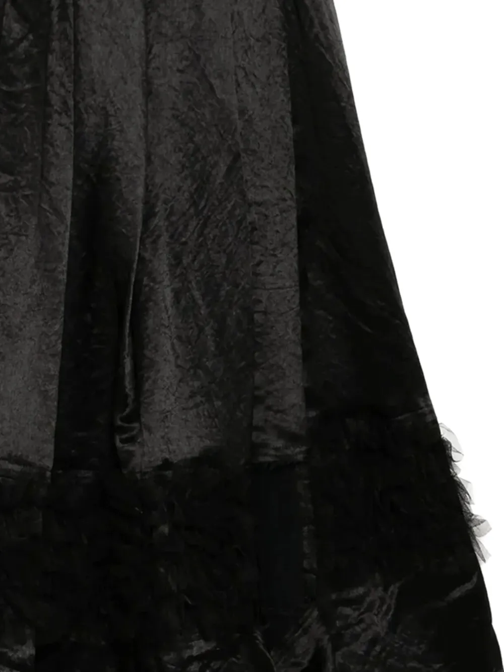 Black Comme Des Garçons Ruffled Satin Skirt In Black