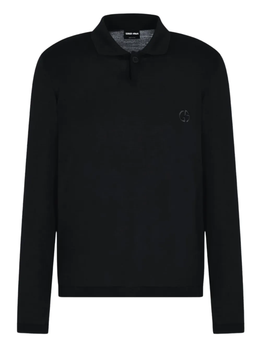 Giorgio Armani long-sleeved polo sweater - Nero