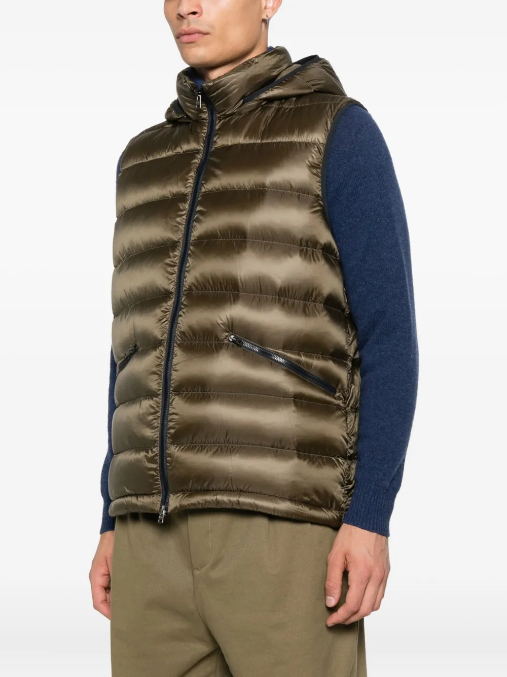 Herno Bodywarmer met capuchon Groen