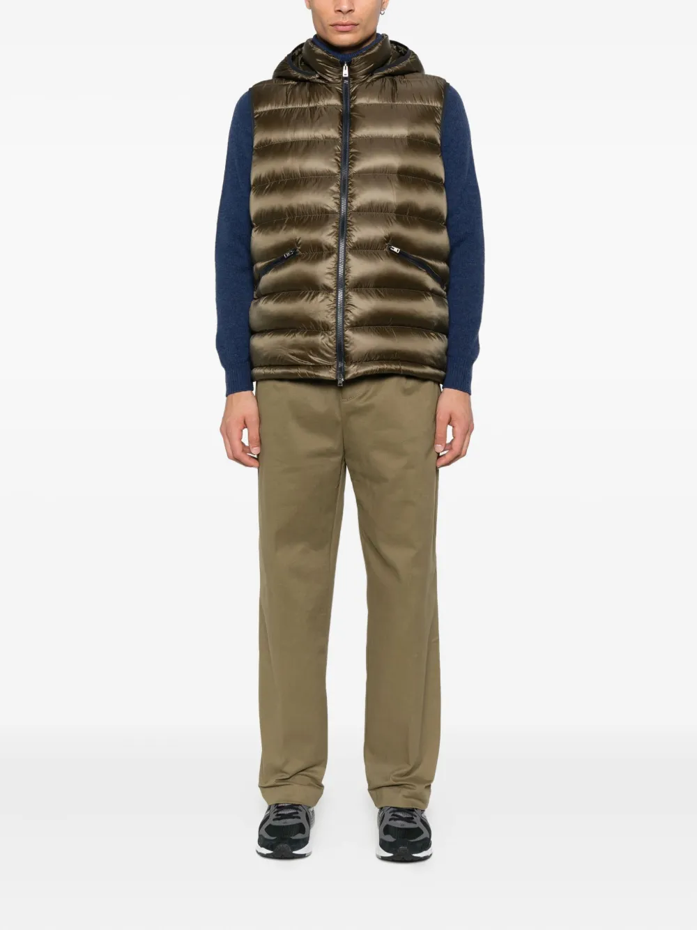 Herno Bodywarmer met capuchon Groen