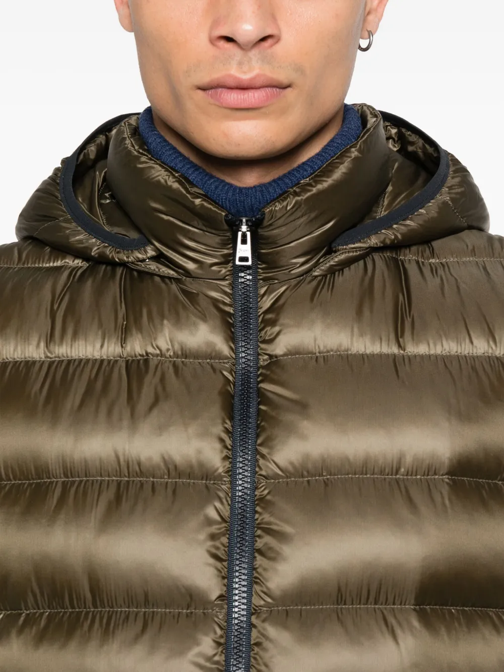 Herno Bodywarmer met capuchon Groen