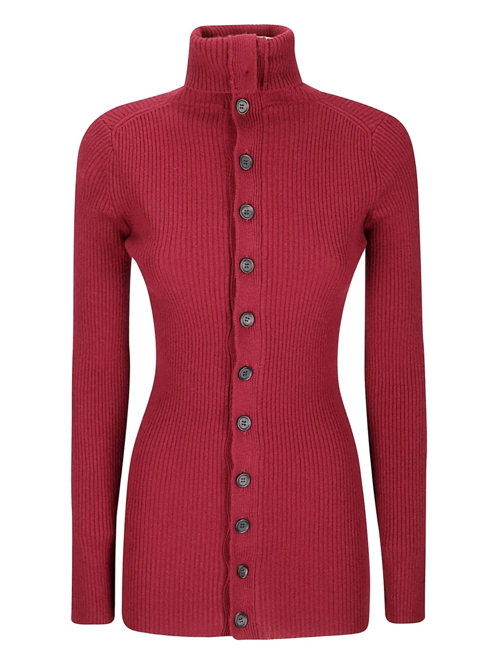 ribbed high-neck sweater