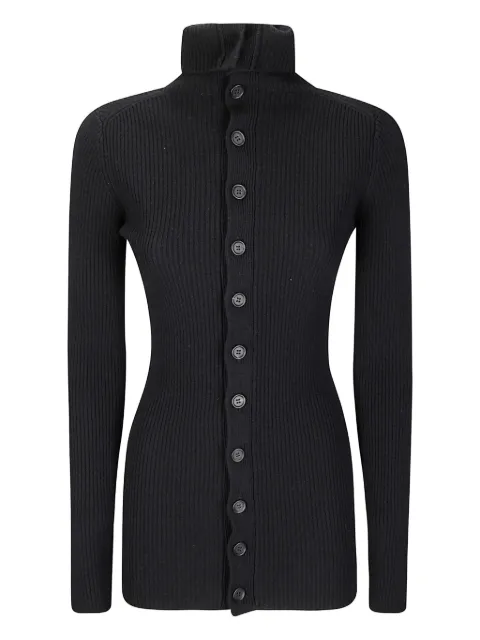 Yohji Yamamoto high-neck ribbed buttoned cardigan