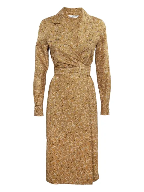 Max Mara wrap-around logo-print dress