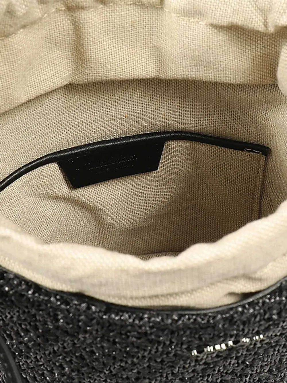 Max Mara Bucket-tas met trekkoord en textuur Zwart
