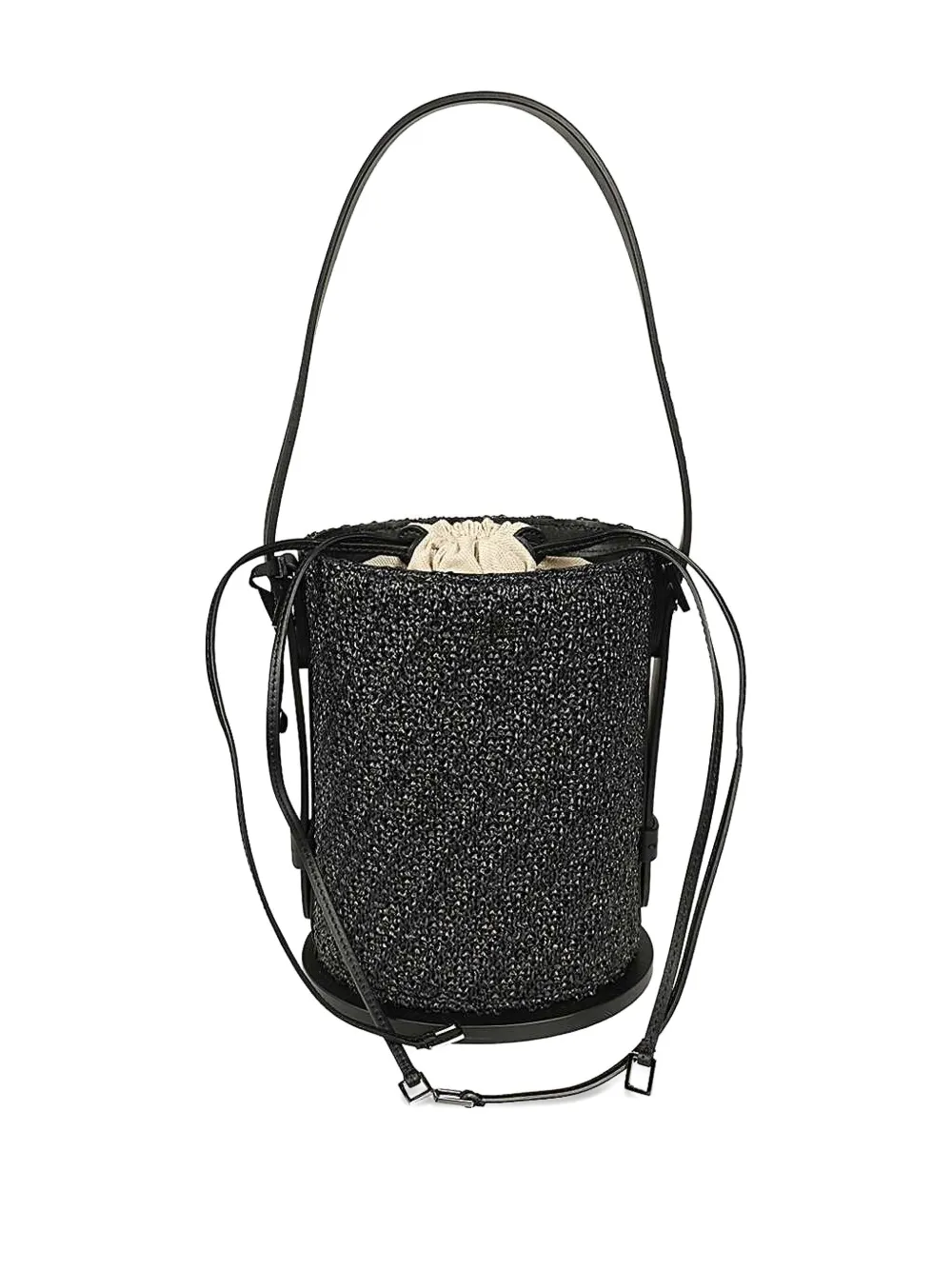 Max Mara Bucket-tas met trekkoord en textuur Zwart