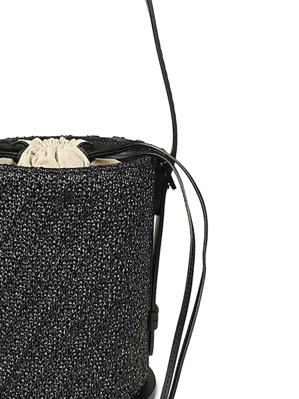 Max Mara Bucket-tas met trekkoord en textuur Zwart