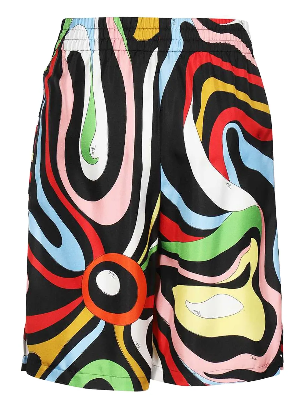 PUCCI Zijden shorts met elastische tailleband Zwart