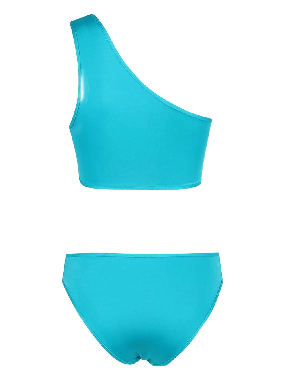 Balmain Logo-print One-shoulder Bikini In Blue