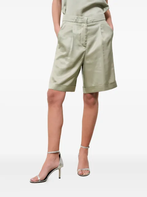 Peserico pleated satin-texture shorts