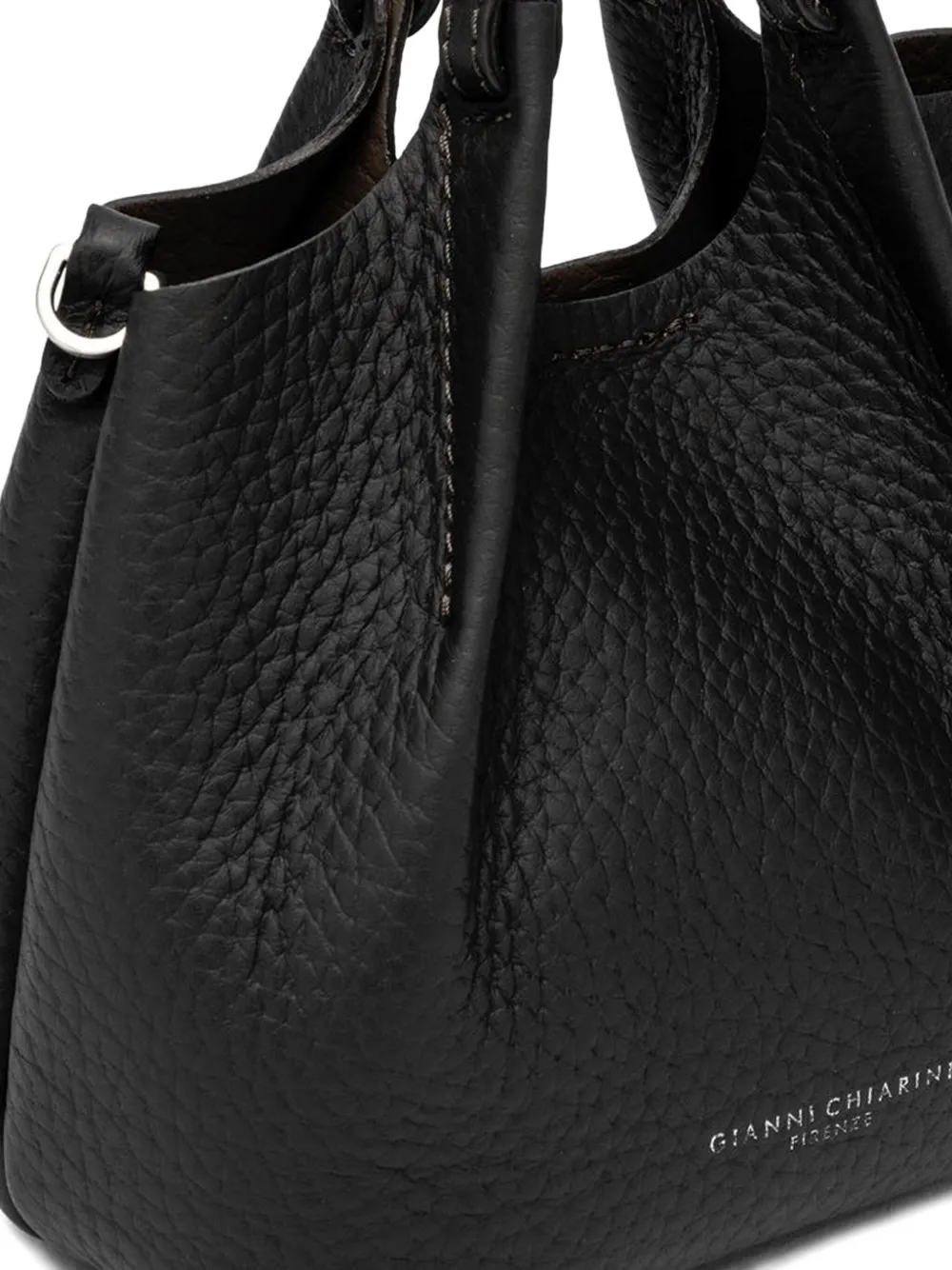 GIANNI CHIARINI Dua kleine leren schoudertas met textuur Zwart