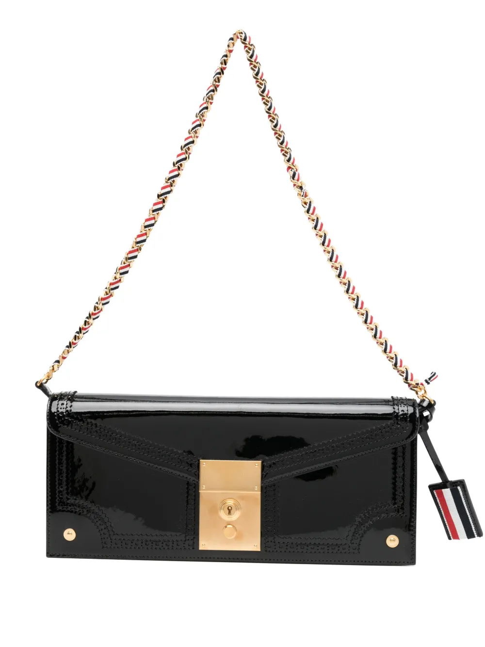 clip-lock fastening shoulder bag