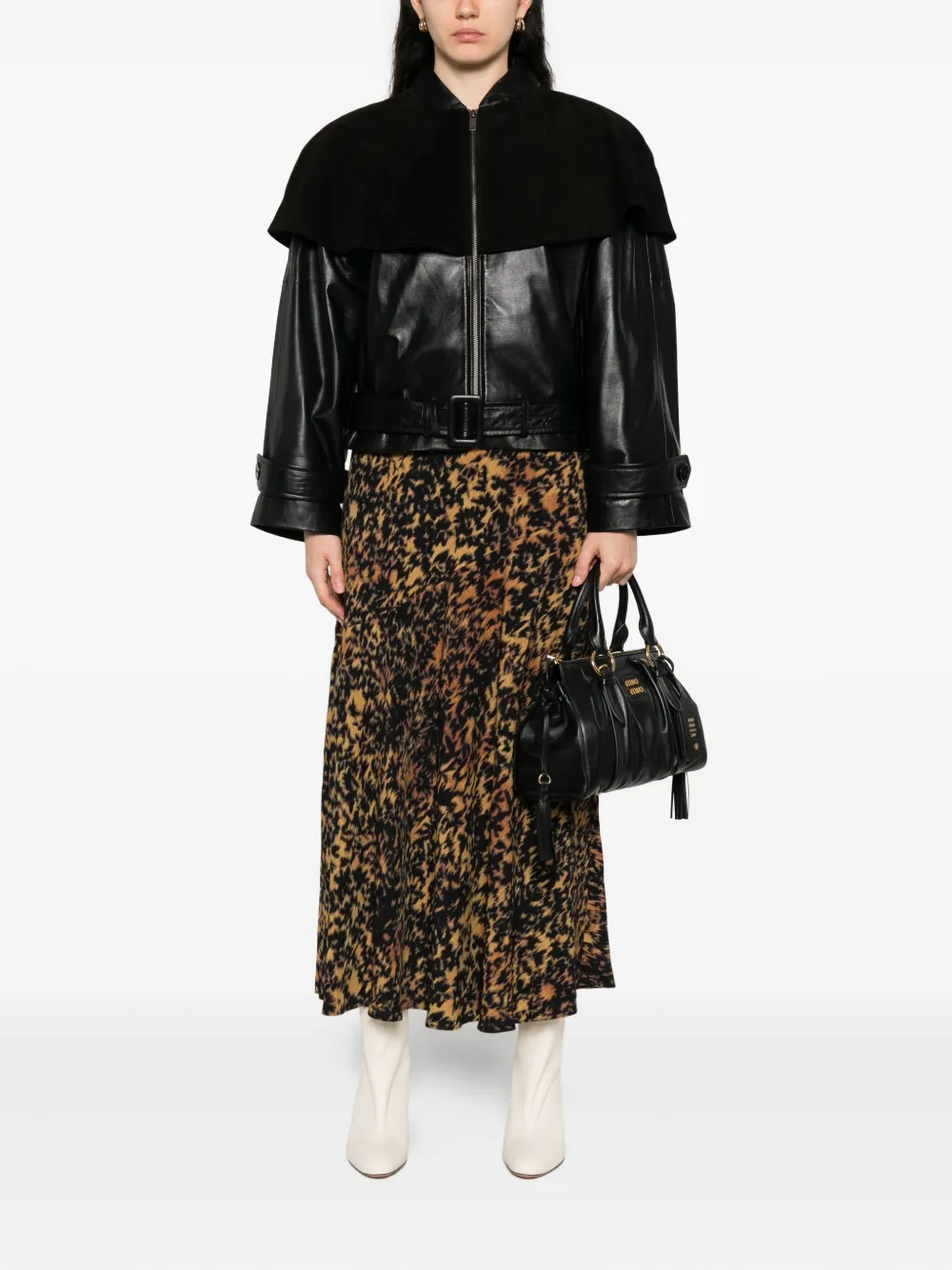 Ulla Johnson animal-print midi skirt - Zwart