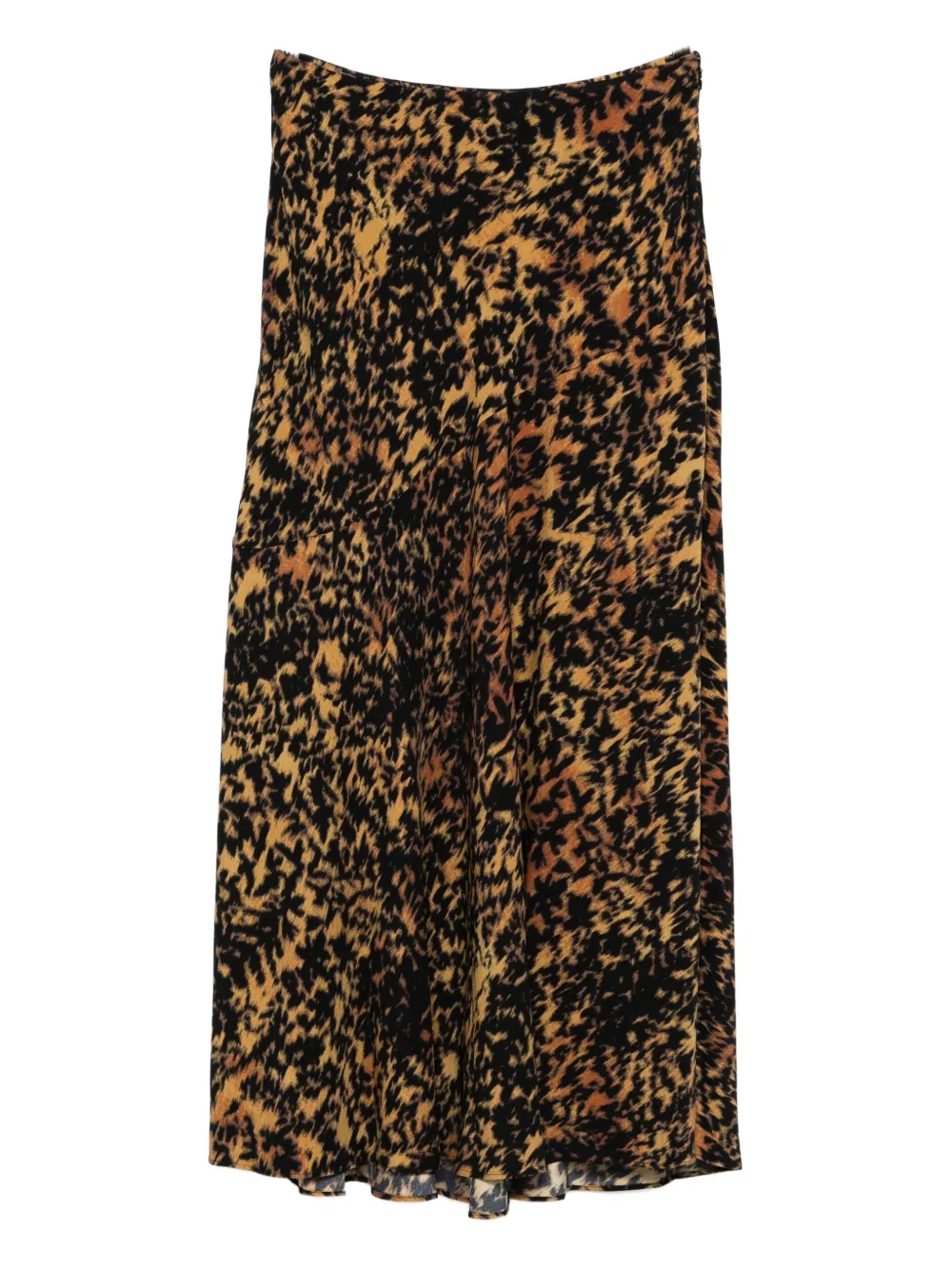 animal-print midi skirt