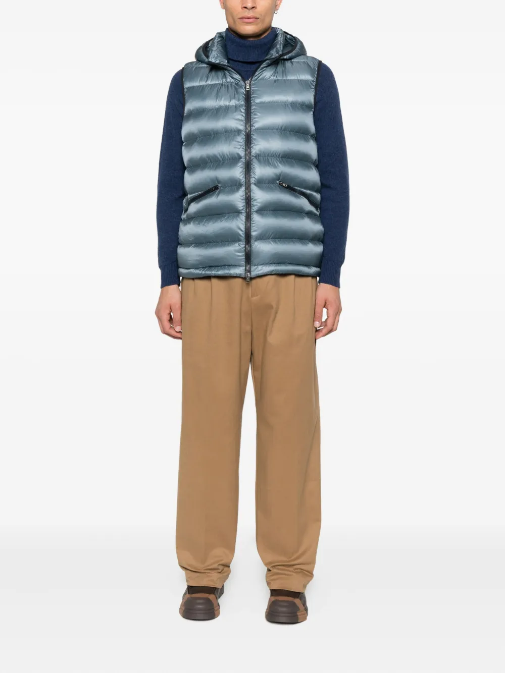 Herno Bodywarmer met capuchon Blauw