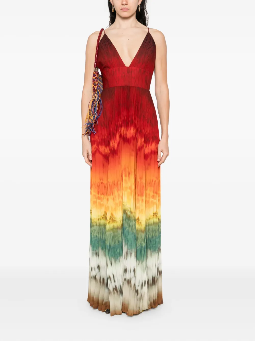 Alice + olivia pleated tie-dye dress - Rood