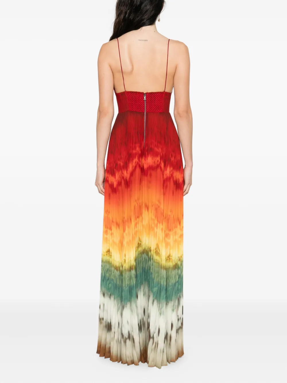 alice + olivia Geplooide jurk met tie-dye Rood
