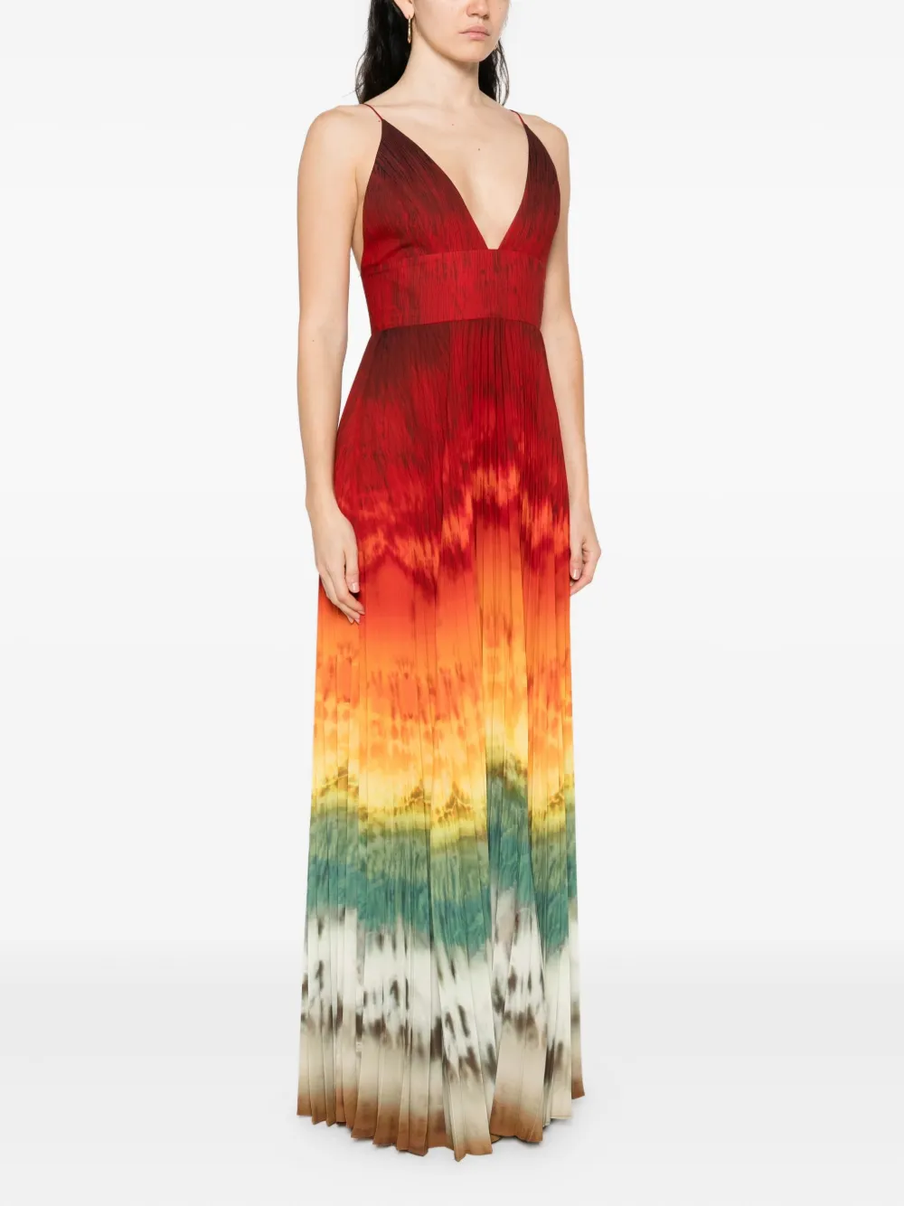 alice + olivia Geplooide jurk met tie-dye Rood