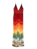 alice + olivia pleated tie-dye dress - Red