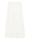 alice + olivia Tanya embroidered eyelet trousers - White