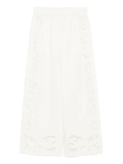alice + olivia Tanya embroidered eyelet trousers