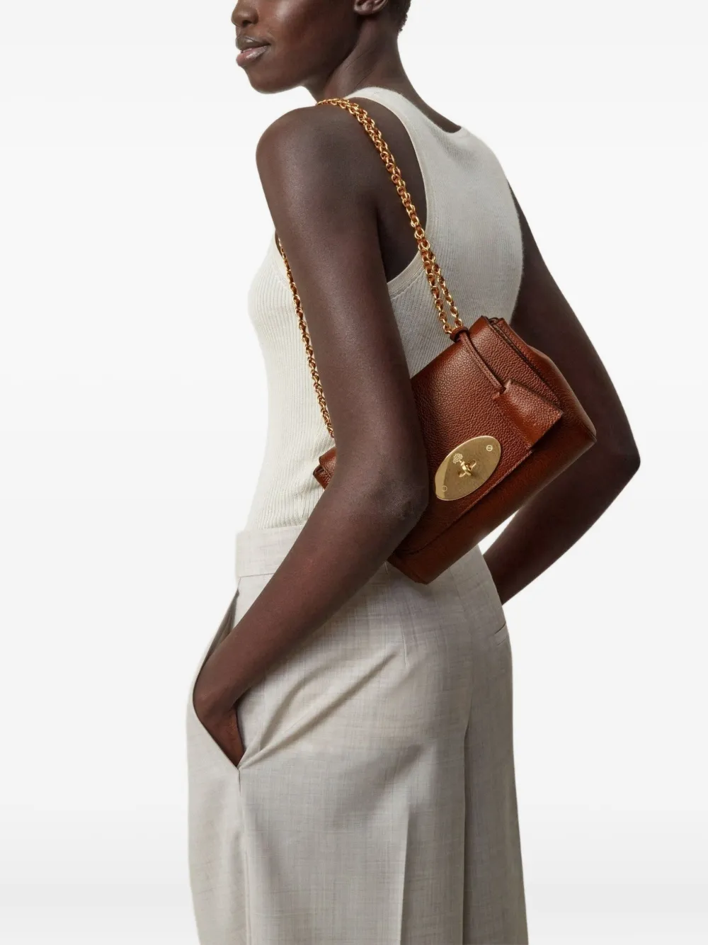 Mulberry Lily Chain-strap Leather Shoulder Bag In Brown