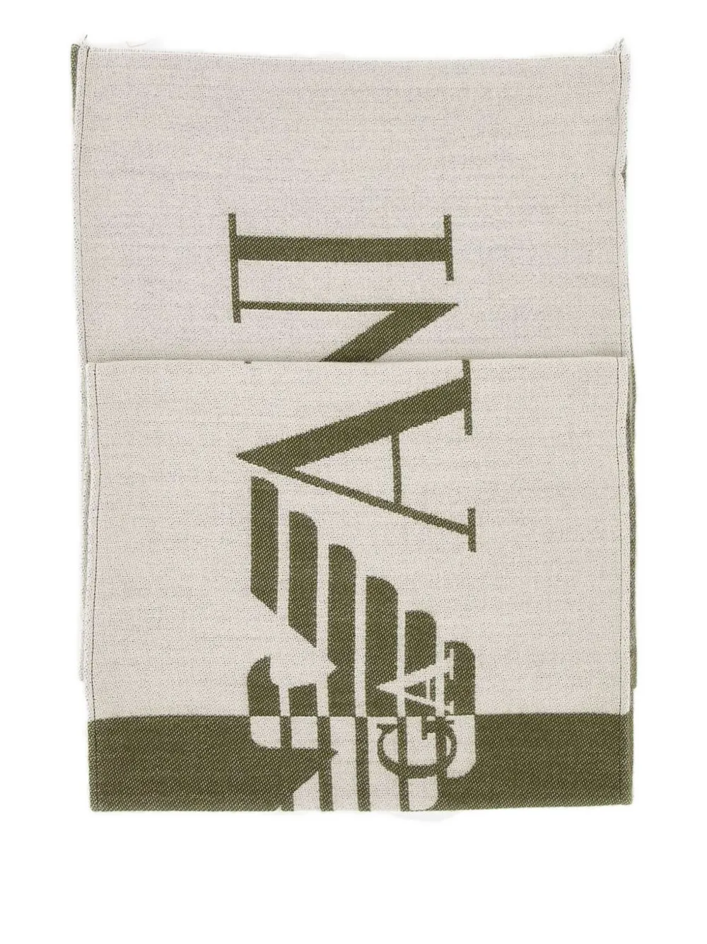 Emporio Armani Tweekleurige sjaal met logo en franje Wit