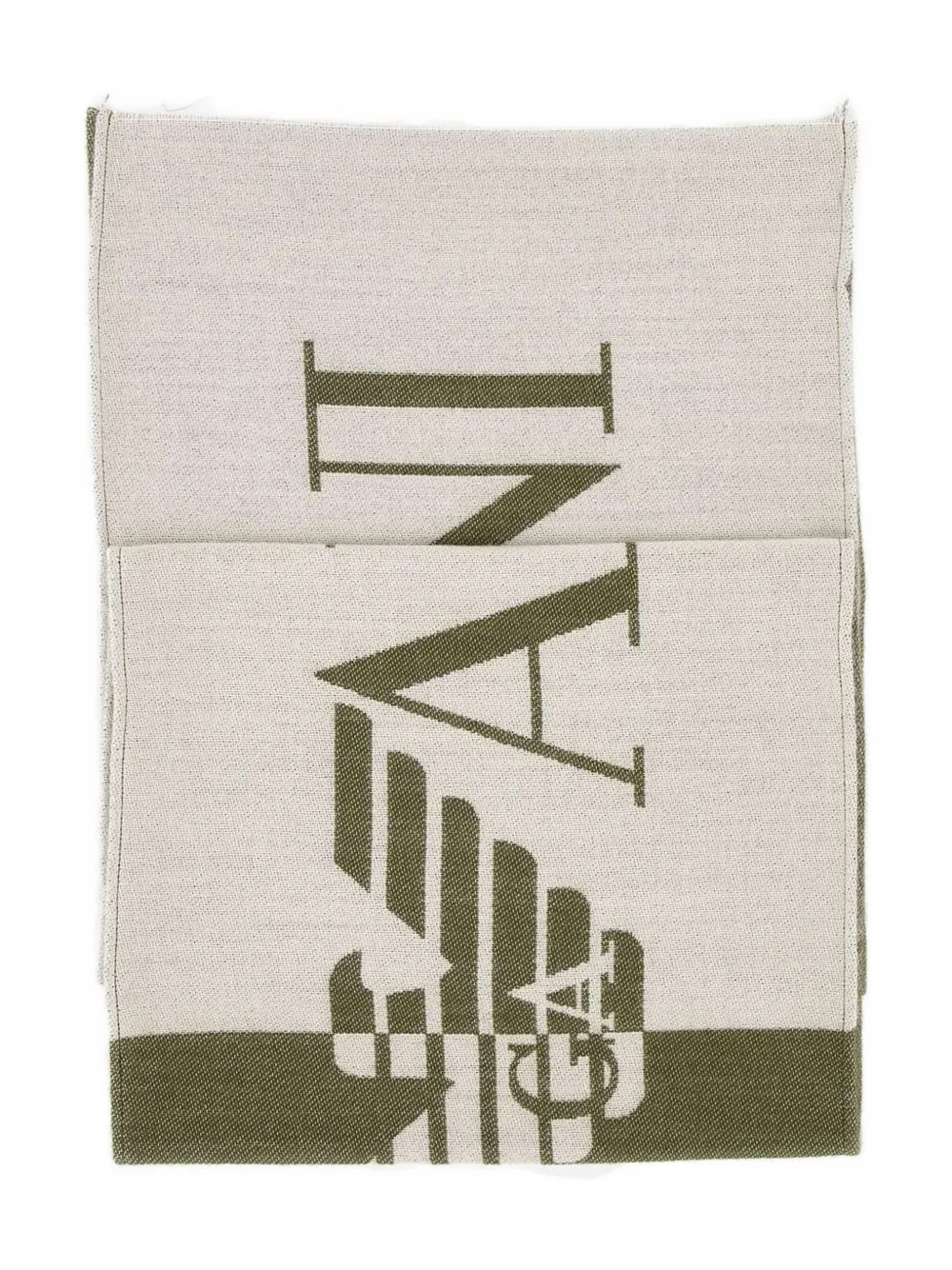 two-tone logo fringed scarf