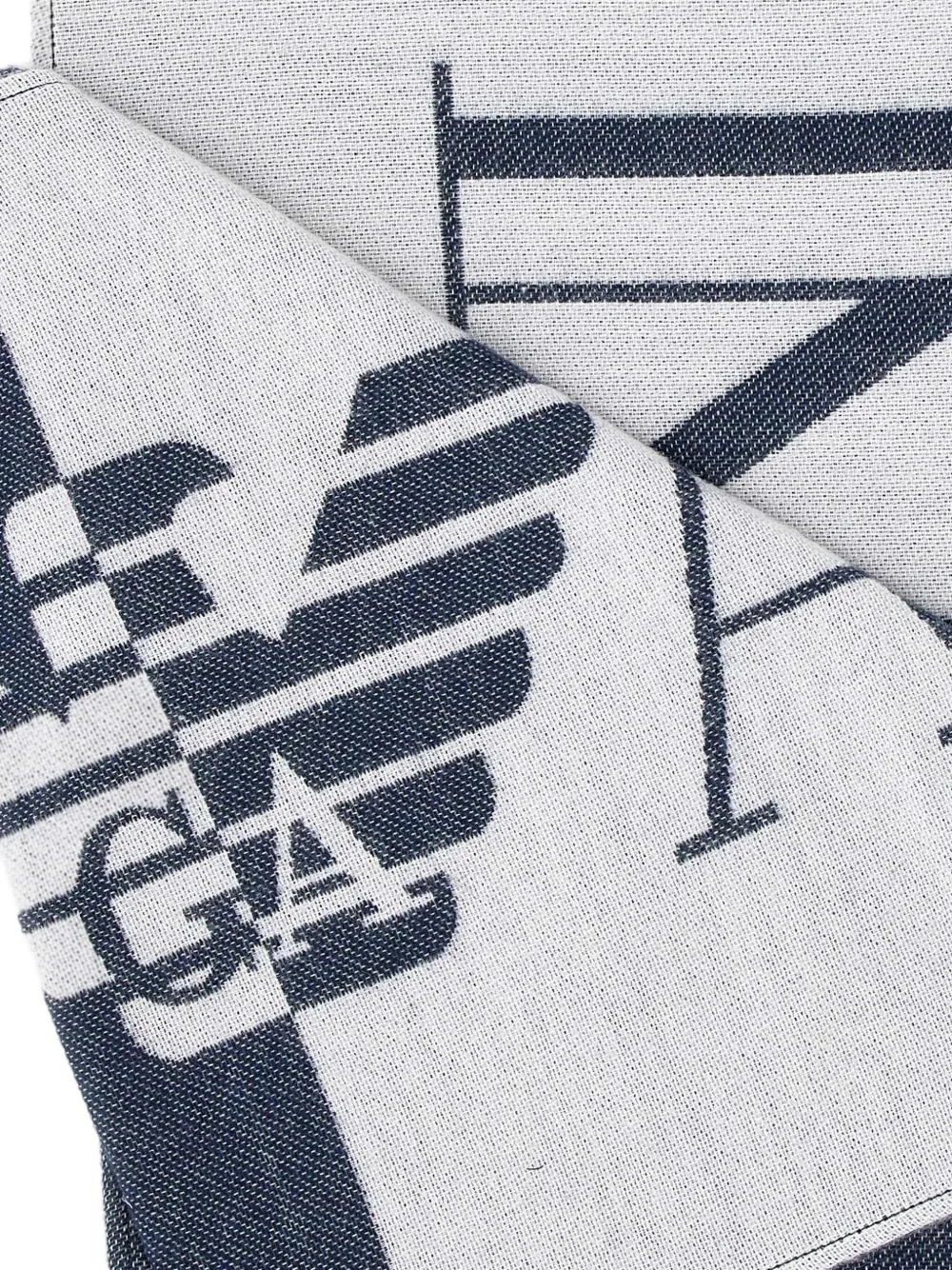 Emporio Armani Sjaal met verfraaid logo en franje Wit