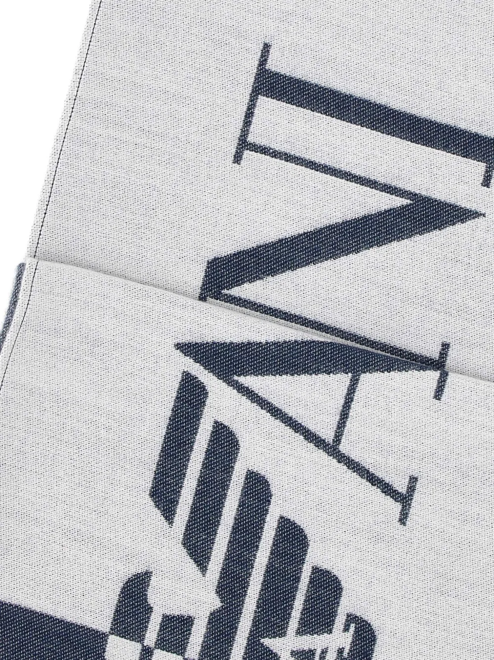 Emporio Armani Sjaal met verfraaid logo en franje Wit