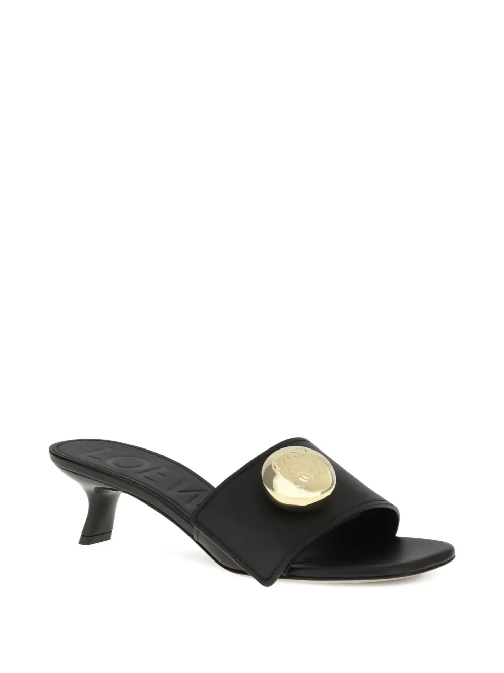 LOEWE 450mm pebble-embellished leather sandals Black