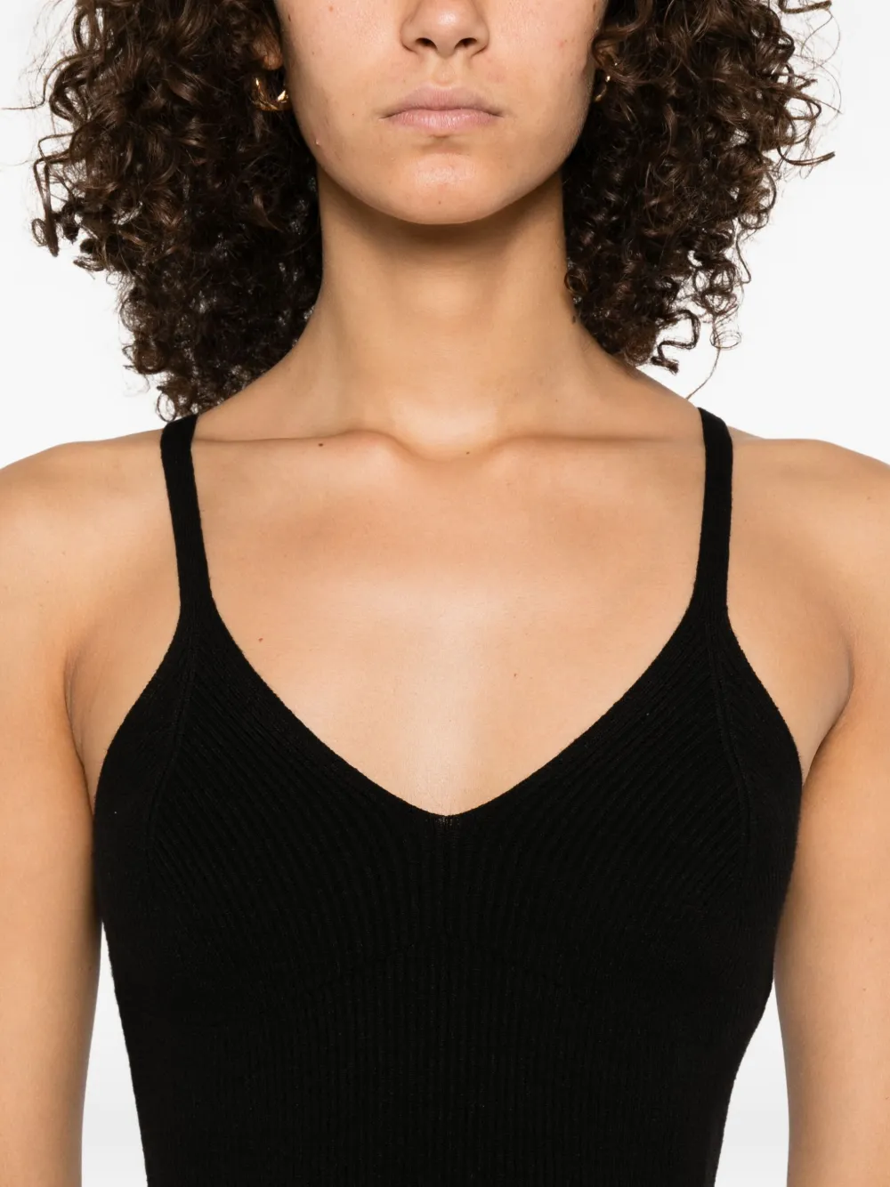 TWINSET Top met gedraaide voorkant en klokmouwen Zwart
