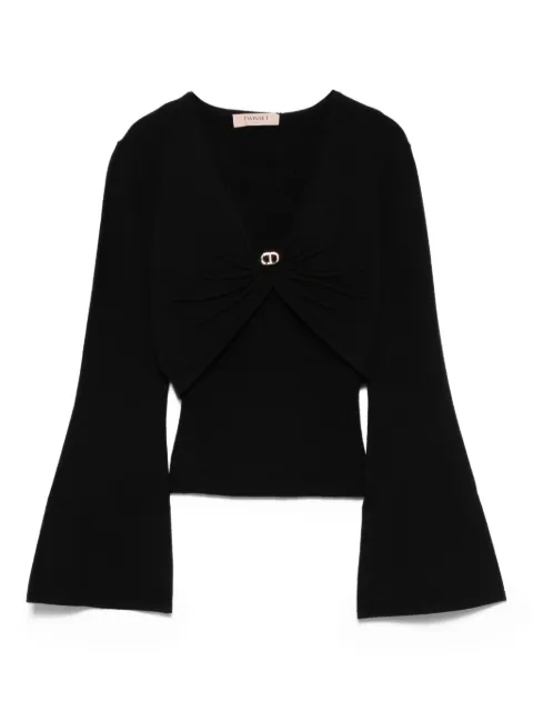 TWINSET bell-sleeve twist-front top
