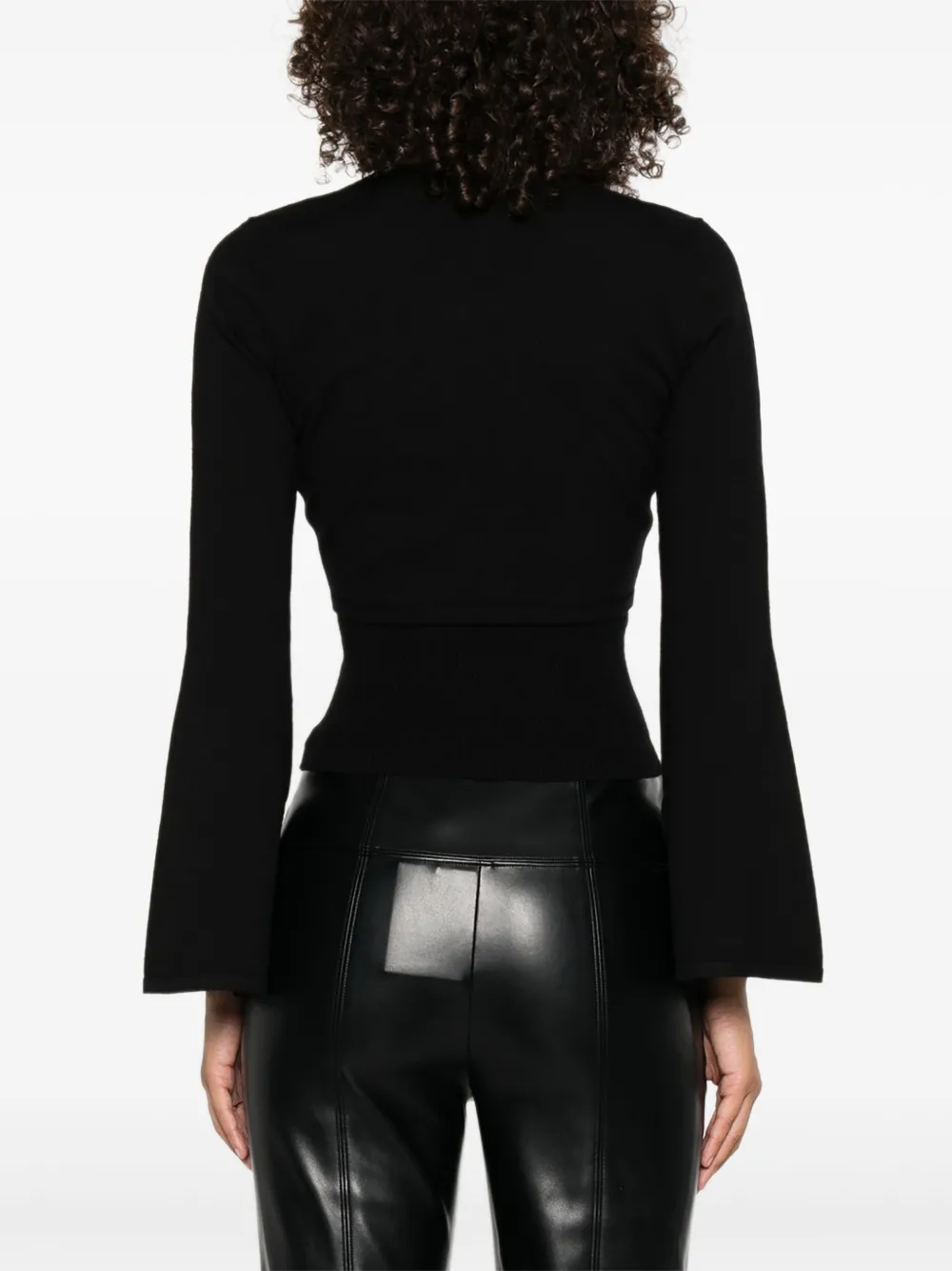 TWINSET Top met gedraaide voorkant en klokmouwen Zwart