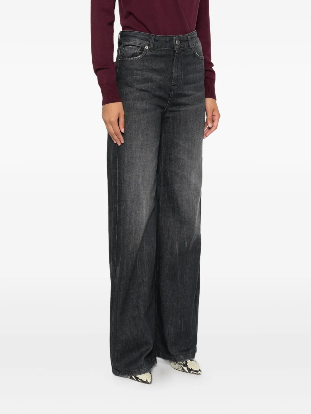 TWINSET Jeans met wijde pijpen Zwart