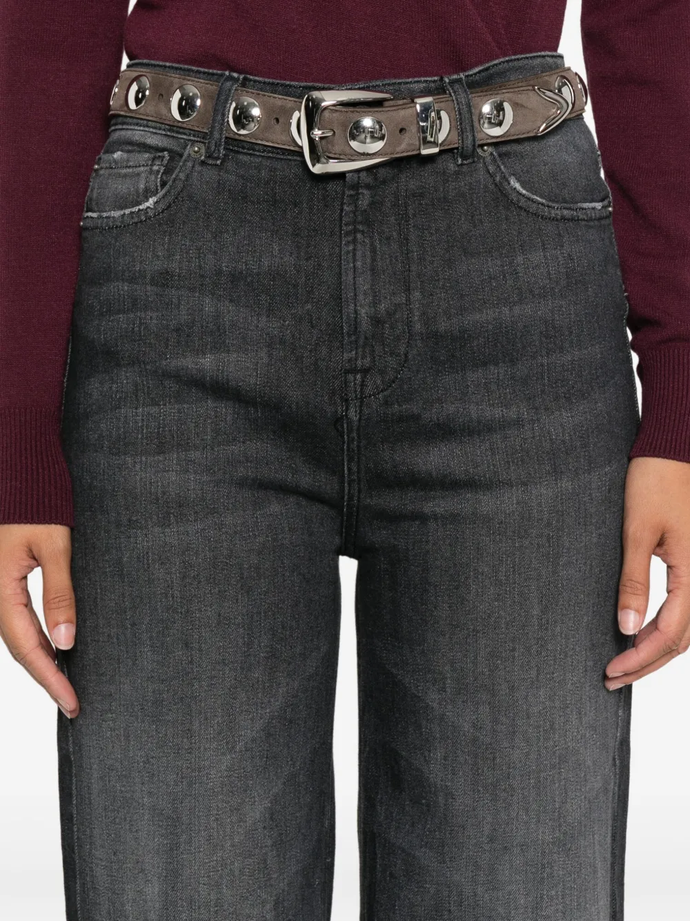 TWINSET Jeans met wijde pijpen Zwart
