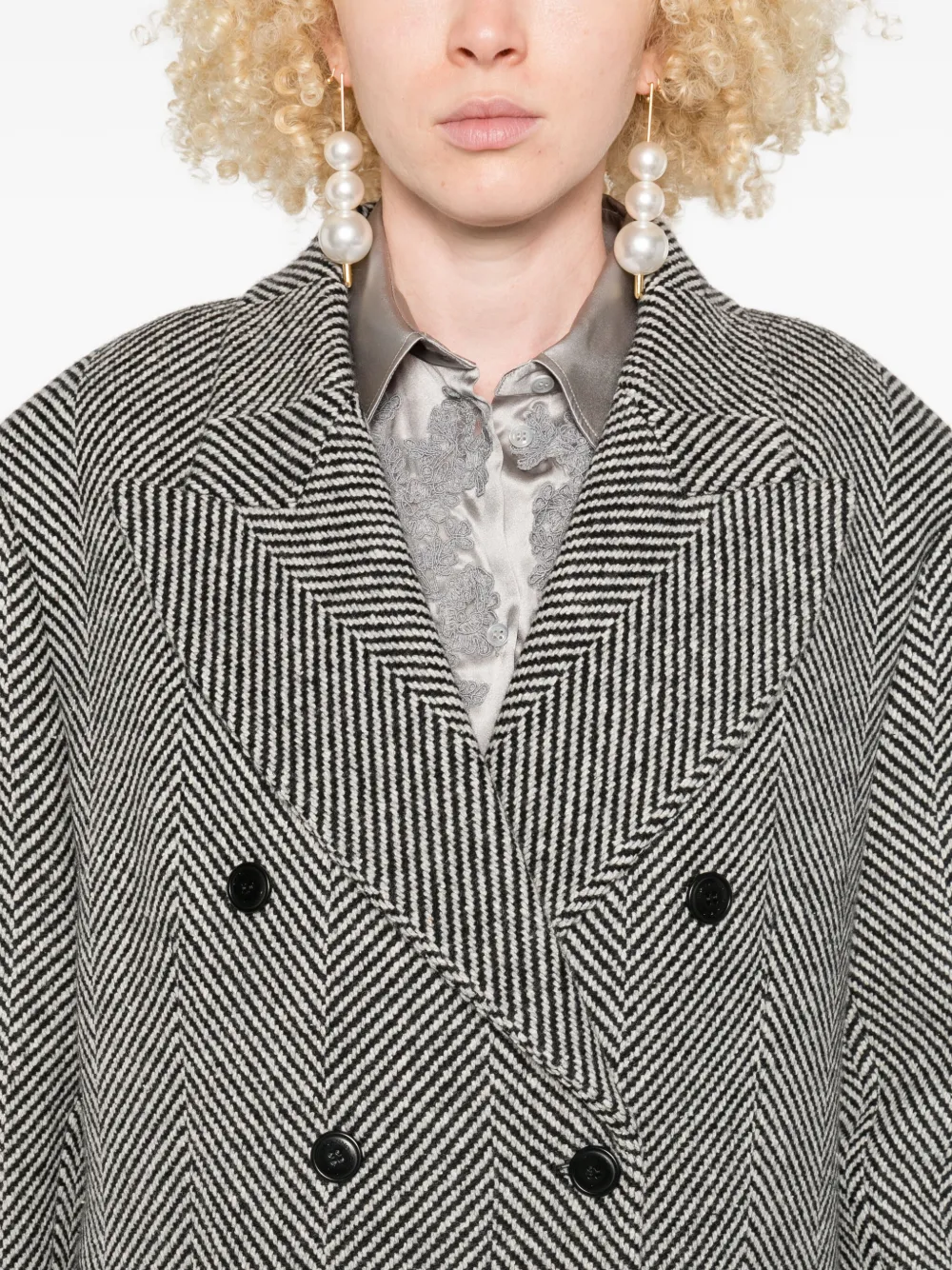 Ermanno Scervino Jack met dubbele rij knopen Zwart