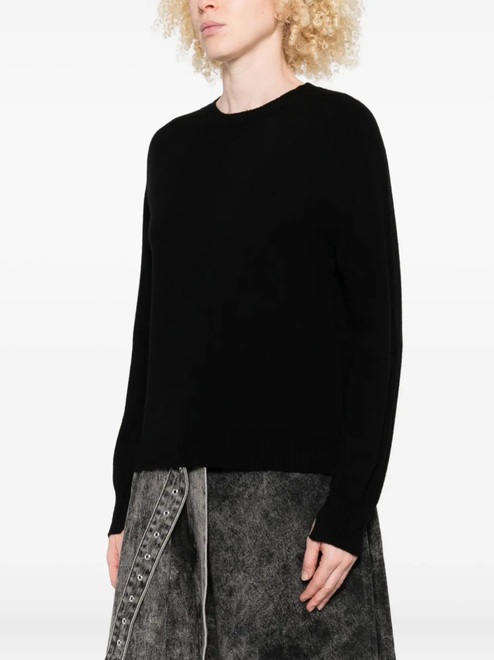 TWINSET Trui van kasjmier-wolblend met ronde hals Zwart